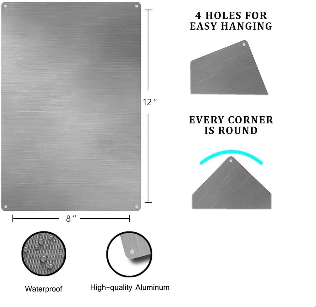 Skylt med ciao-motiv i metall